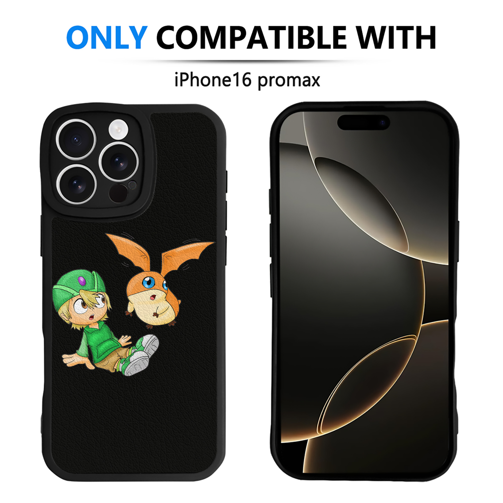 （画像用） Digimon デジタルモンスター/デジモン 【iPhone 16シリーズ対応】シリコンスマホケース（レザー調） 材質：シリコン